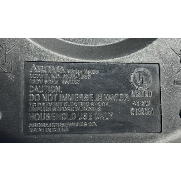 Aroma 1.8L Electric Kettle AWK-1258 With Power Base Tested - Picture 14 of 14